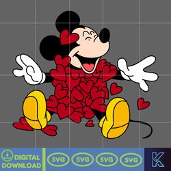 Designs Cartoon Valentine Svg, Be My Valentine Svg, Mouse And Friend Character Movie Svg (2)
