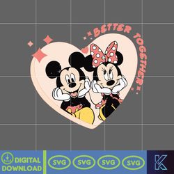 Designs Cartoon Valentine Svg, Be My Valentine Svg, Mouse And Friend Character Movie Svg (24)