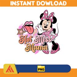 Hot Mess Mama Png, Mother's Super Mom Png, Retro Cartoon Film Mama Png, Mama Blumen Png, Maus und Freunde Png