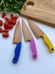 Montessori Knife, Toddler SafeWooden Knife for Kids, Children's Utensil, Butter Knife Vegetable and Fruit Cutter