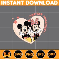 Designs Cartoon Valentine Svg, Be My Valentine Svg, Mouse And Friend Character Movie Svg (24)