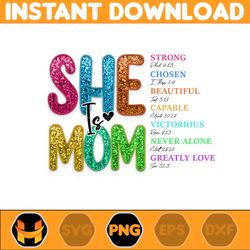 Floral She is Mom Png, Retro Mama Quotes Png, Retro Mother Png, Blessed Mom Png, Mom Life Png, Mother's Day (3)