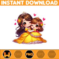 Mom And Daughter Princess Png, Cartoon Mother Png, Mother's Day Png, Gift For Mom Png, Motherhood Png, Mama Design (2)