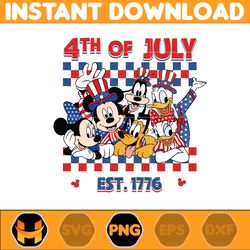 Mouse 4th Of July Png, Cartoon 4th July Png, Fourth Of July Designs, Independence Day, 4th Of July, Instant Download (2)