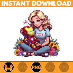 Ironman Png, Mom And Boy Superhero Png, Cartoon Mother Png, Mother's Day Png, Gift For Mom Png, Mama Design Png