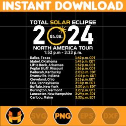 Total Solar Eclipse 2024 Png, April 8th 2024 Png, Eclipse Event 2024 Png, Gift for Eclipse Lover, Instant Download