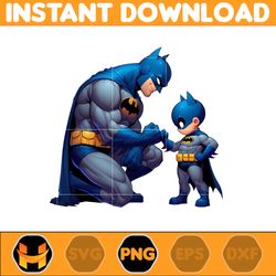 Batman Dad And Son Png, Super Hero Dad And Son Png, Father's Day 2024 Png, Father's Day Png Sublimation, Clipart (4)