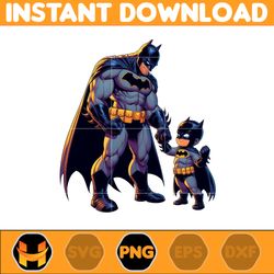 Batman Dad And Son Png, Super Hero Dad And Son Png, Father's Day 2024 Png, Father's Day Png Sublimation, Clipart (6)