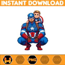 Captain America Dad And Son Png, Super Hero Dad And Son Png, Father's Day 2024 Png, Father's Day Png Sublimation (8)