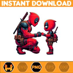 Deadpool Dad And Son Png, Super Hero Dad And Son Png, Father's Day 2024 Png, Father's Day Png Sublimation, Clipart (6)