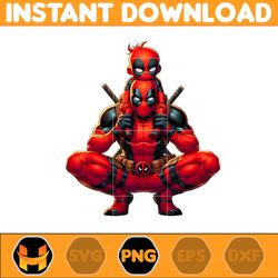 Deadpool Dad And Son Png, Super Hero Dad And Son Png, Father's Day 2024 Png, Father's Day Png Sublimation, Clipart (8)