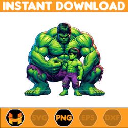 Hulk Dad And Son Png, Super Hero Dad And Son Png, Father's Day 2024 Png, Father's Day Png Sublimation, Clipart (1)