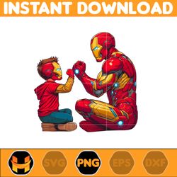 Iron Man Dad And Son Png, Super Hero Dad And Son Png, Father's Day 2024 Png, Father's Day Png Sublimation, Clipart (6)