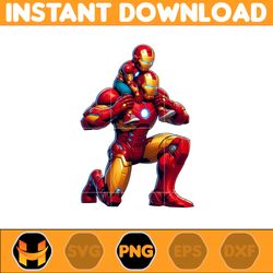 Iron Man Dad And Son Png, Super Hero Dad And Son Png, Father's Day 2024 Png, Father's Day Png Sublimation, Clipart (8)