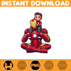 Iron Man Dad And Son Png, Super Hero Dad And Son Png, Father's Day 2024 Png, Father's Day Png Sublimation, Clipart (9)