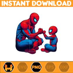 Spider Man Dad And Son Png, Super Hero Dad And Son Png, Father's Day 2024 Png, Father's Day Png Sublimation, Clipart (1)