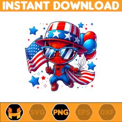 Spider Man America Png, Funny Cartoon Fourth Of July Png, Cartoon Independence Day Png, 4th Of July Png