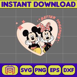 Designs Cartoon Valentine Svg, Be My Valentine Svg, Mouse And Friend Character Movie Svg (24)