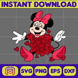Designs Cartoon Valentine Svg, Be My Valentine Svg, Mouse And Friend Character Movie Svg (3)