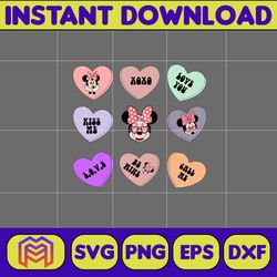 Designs Cartoon Valentine Svg, Be My Valentine Svg, Mouse And Friend Character Movie Svg (39)