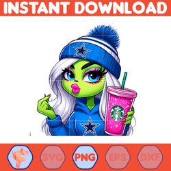 Cowboys Girl Grinch Png, Grinch Girl Cowboys Football Png, Instant Download (9)