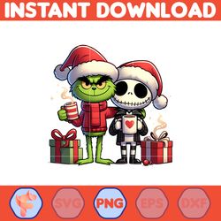 Grinch Jack Skeleton Nightmare Before Christmas Png, Great Christmas Sublimation, Christmas movie Png (2)