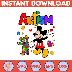 Mickey Autism Svg, Funny Dog And Friends, Character Cartoon Friends, Instant Download (1)