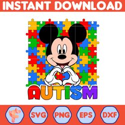 Mickey Autism Svg, Funny Dog And Friends, Character Cartoon Friends, Instant Download (3)