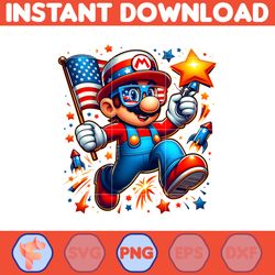 Mario 4Th Of July Png,Funny Cartoon Fourth Of July Png, Cartoon Independence Day Png, 4th Of July Png
