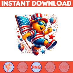 Pooh 4Th Of July Png,Funny Cartoon Fourth Of July Png, Cartoon Independence Day Png, 4th Of July Png