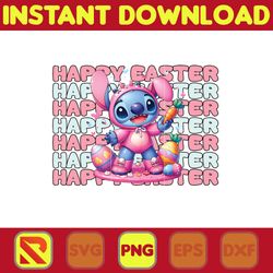Stitch Happy Easter Png, Pink Cartoon Stitch Png, Cartoon Easter Png, Happy Easter Day Png, Funny Easter Png