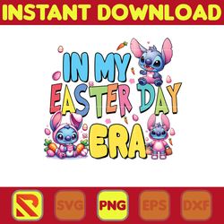 Stitch In My Easter Day Era Png, Pink Cartoon Stitch Png, Cartoon Easter Png, Happy Easter Day Png, Funny Easter Png