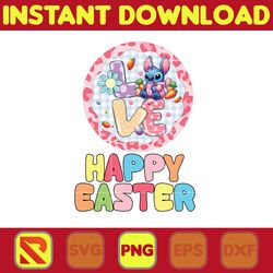 Stitch Love Happy Easter Png, Pink Cartoon Stitch Png, Cartoon Easter Png, Happy Easter Day Png, Funny Easter Png