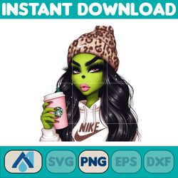 Fashion Bougie Grinch Girl Png, Bougie Grinch Digital File, Anime Grinch Png, Grinch Girl Nike Outfit File (3)