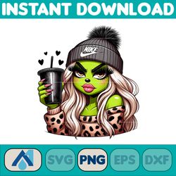 Nike Grinch Leopard Sexy Png, Christmas Green Mean Girl, Logo Png, Cheetah, Starbuk Coffee Frappe Cup Png (13)