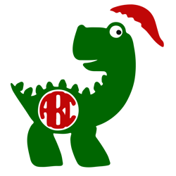 Santa Saurus Monogram, Dinosaur, Funny Christmas Free Svg File