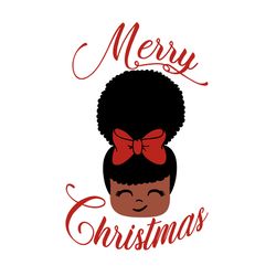 Merry Christmas, Black Girl Christmas svg, Christmas Girl svg, Black Girl svg, Litle Cute Girl svg, instant download