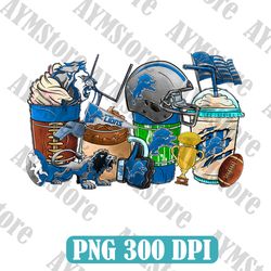 Detroit Lions Coffee Drink PNG, NFL Coffee Drink Png, NFL Coffee Png, NFL png, Digital Download