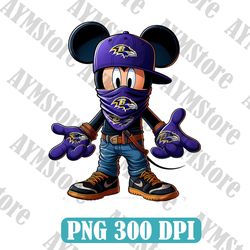 Baltimore Ravens Mickey PNG, Baltimore Ravens PNG, Clipart, NFL Teams PNG, Instant Download