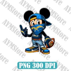 Los Angeles Chargers Mickey PNG, Los Angeles Chargers PNG, NFL Teams PNG, NFL PNG, Png, Instant Download