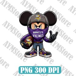 Minnesota Vikings Mickey PNG, Minnesota Vikings PNG, NFL Teams PNG, NFL PNG, Png, Instant Download