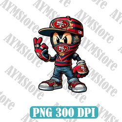San Francisco 49ers Mickey PNG, San Francisco 49ers PNG, NFL Teams PNG, NFL PNG, Png, Instant Download