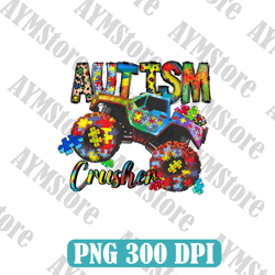 Autism Awareness Crusher Sublimation, Autism Awareness Png