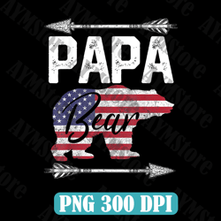 Papa Bear American Flag 4th of July Father's Day Dad Best Dad Daddy Father's Day