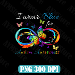 We Wear Blue For Autism Awareness Png, Blue Rainbow Png, Autism Awareness Png