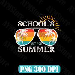 School's Out For Summer Png, Groovy Sublimation Design, Teacher Summer Png, Last Day Of School