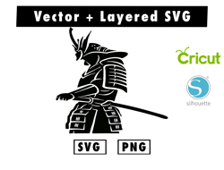 Guerrier Samourai Logo Design svg and png files for cricut machine , anime svg , manga svg , Goku svg