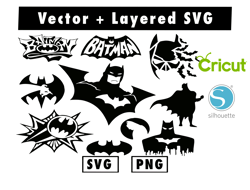 Batman stichers svg and png files for cricut machine , anime svg , manga svg , Goku svg