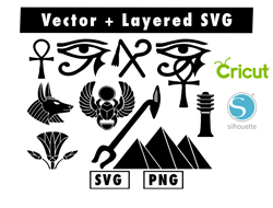 Egyptian Stencil Reusable Ancient svg and png  files for cricut machine , anime svg , manga svg , Goku svg