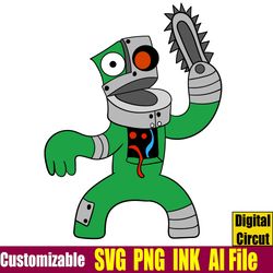 Cyborg Green SVG,Cyborg Green PNG, SVG Ink CraftyCorn from Poppy playtime  Circut desgin space